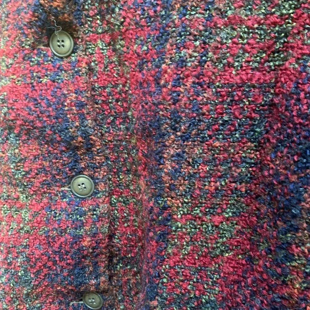 Weave of the Irish Handcrafted Wool Blend Plaid Cropped Jacket‎ Coat M Red Green
